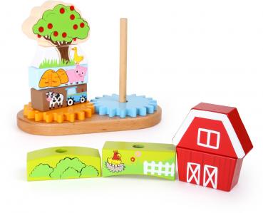 Steckspiel--Kleinkind--Krippe--U3--Motorik--Holzspielzeug--Bauernhof--Feinmotorik