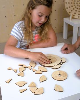 Lernpuzzle Bruchrechnen Uhr