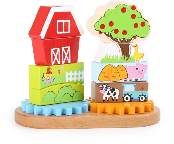Steckspiel--Kleinkind--Krippe--U3--Motorik--Holzspielzeug--Bauernhof--Feinmotorik