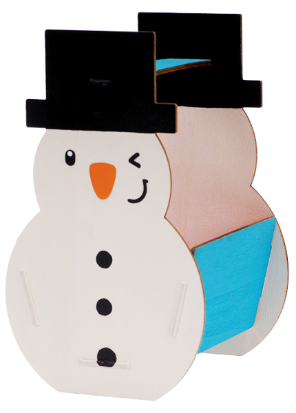 Bausatz Holzkörbchen Schneemann