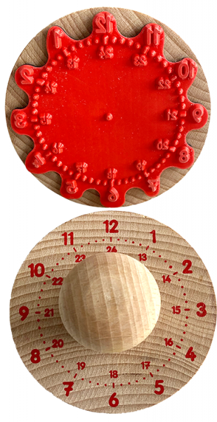 Holzstempel ""Uhr"", inkl. Stempelkissen""