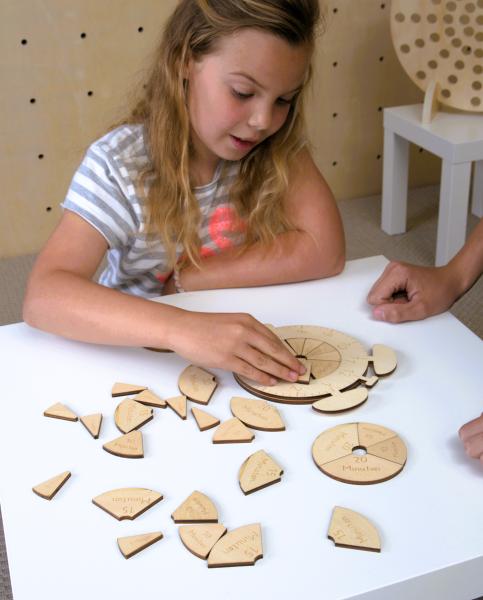 Lernpuzzle Bruchrechnen Uhr