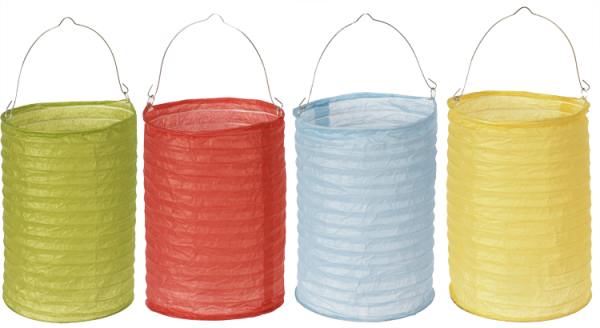 Papierlampions ""Grundfarben"", 4er Set""